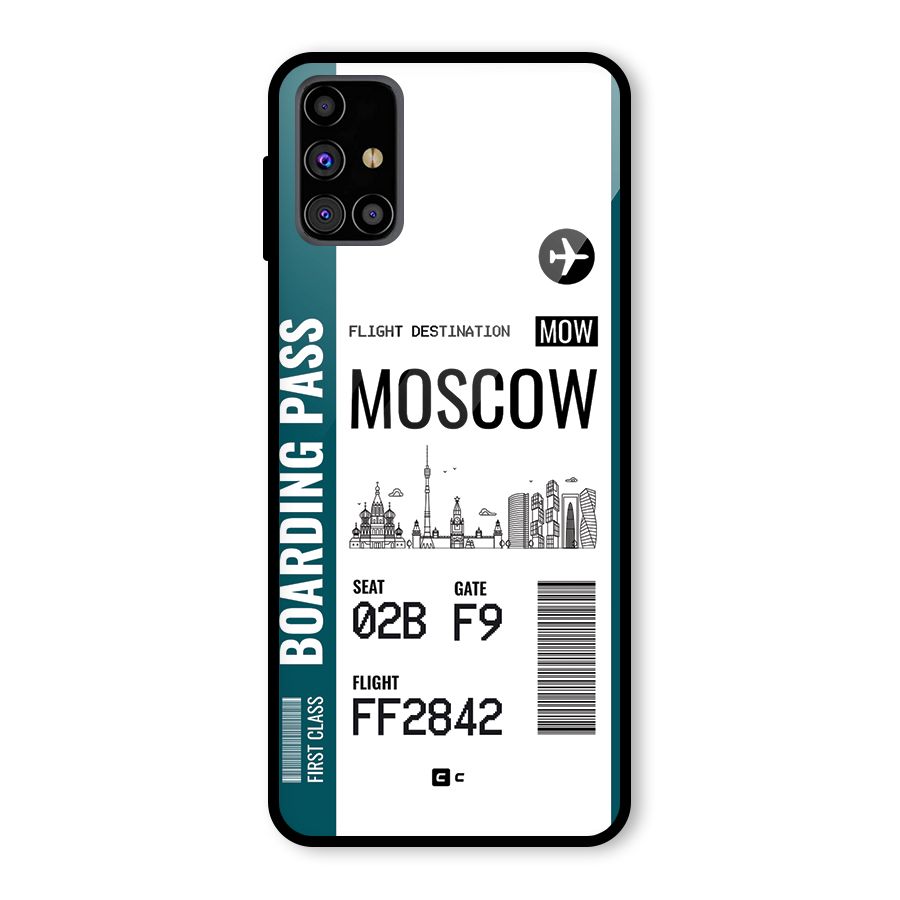 Moscow Boarding Pass Glass Back Case for Galaxy M31s