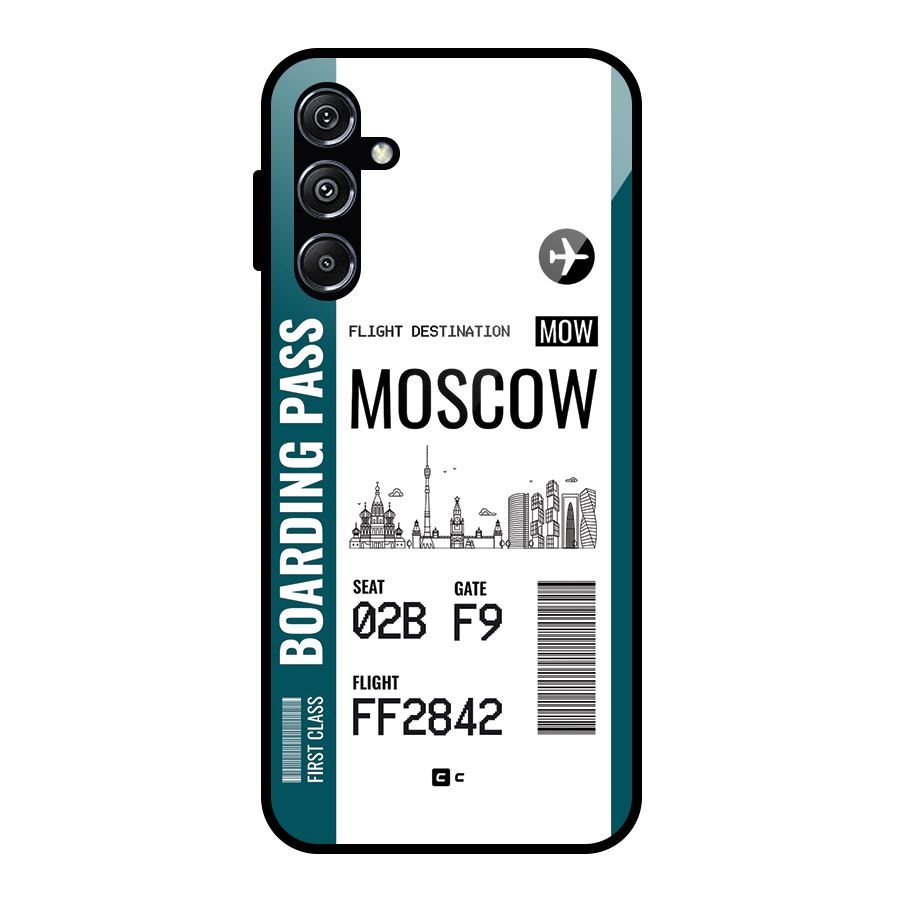 Moscow Boarding Pass Glass Back Case for Galaxy M34 5G