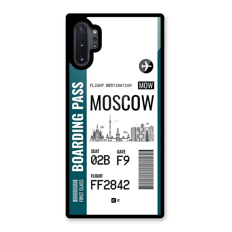 Moscow Boarding Pass Glass Back Case for Galaxy Note 10 Plus