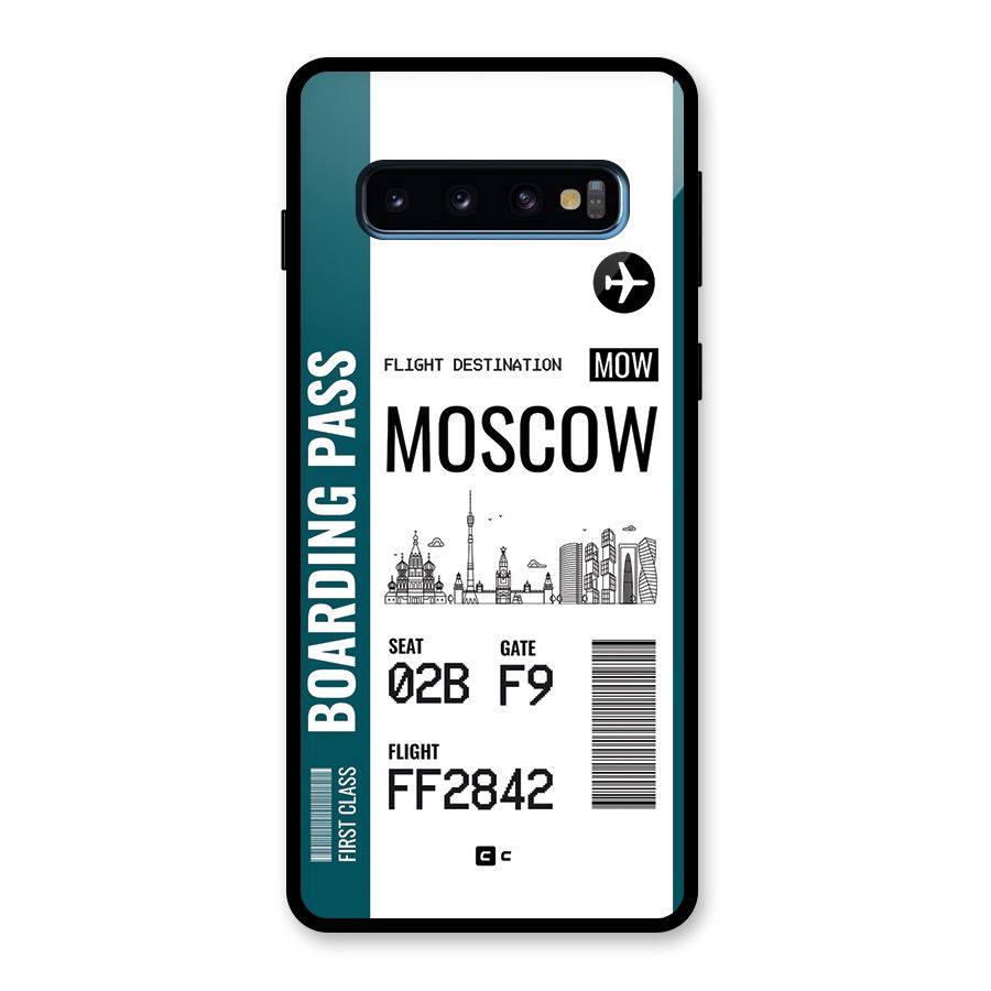 Moscow Boarding Pass Glass Back Case for Galaxy S10
