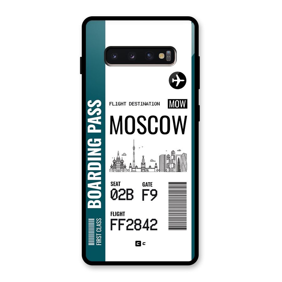 Moscow Boarding Pass Glass Back Case for Galaxy S10 Plus