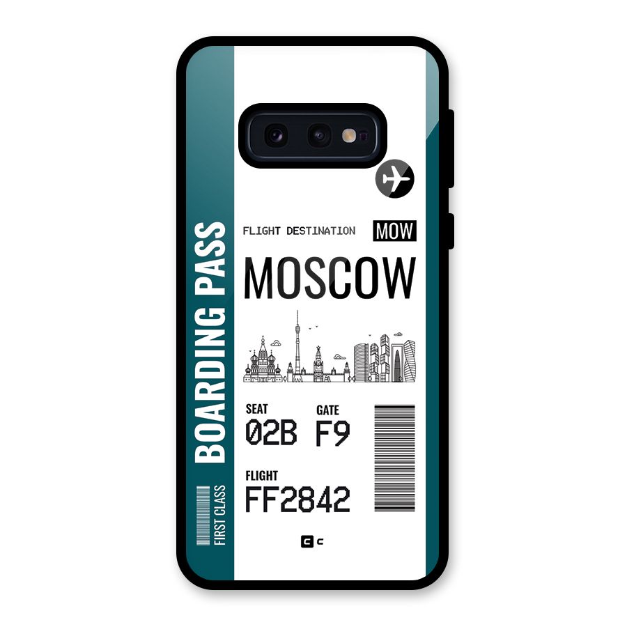 Moscow Boarding Pass Glass Back Case for Galaxy S10e
