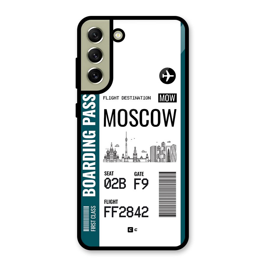 Moscow Boarding Pass Glass Back Case for Galaxy S21 FE 5G