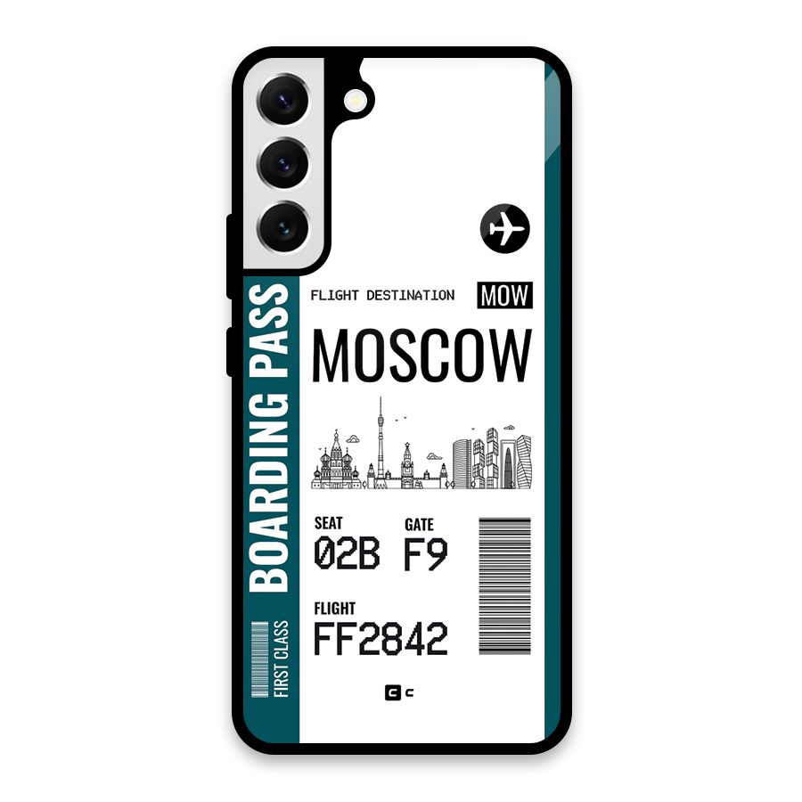 Moscow Boarding Pass Glass Back Case for Galaxy S22 Plus 5G