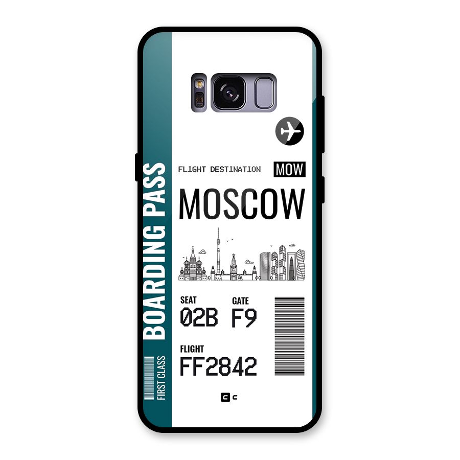 Moscow Boarding Pass Glass Back Case for Galaxy S8