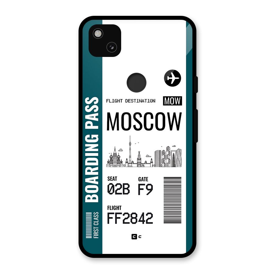 Moscow Boarding Pass Glass Back Case for Google Pixel 4a
