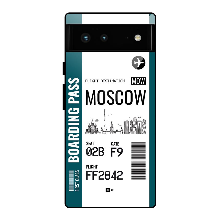 Moscow Boarding Pass Glass Back Case for Google Pixel 6