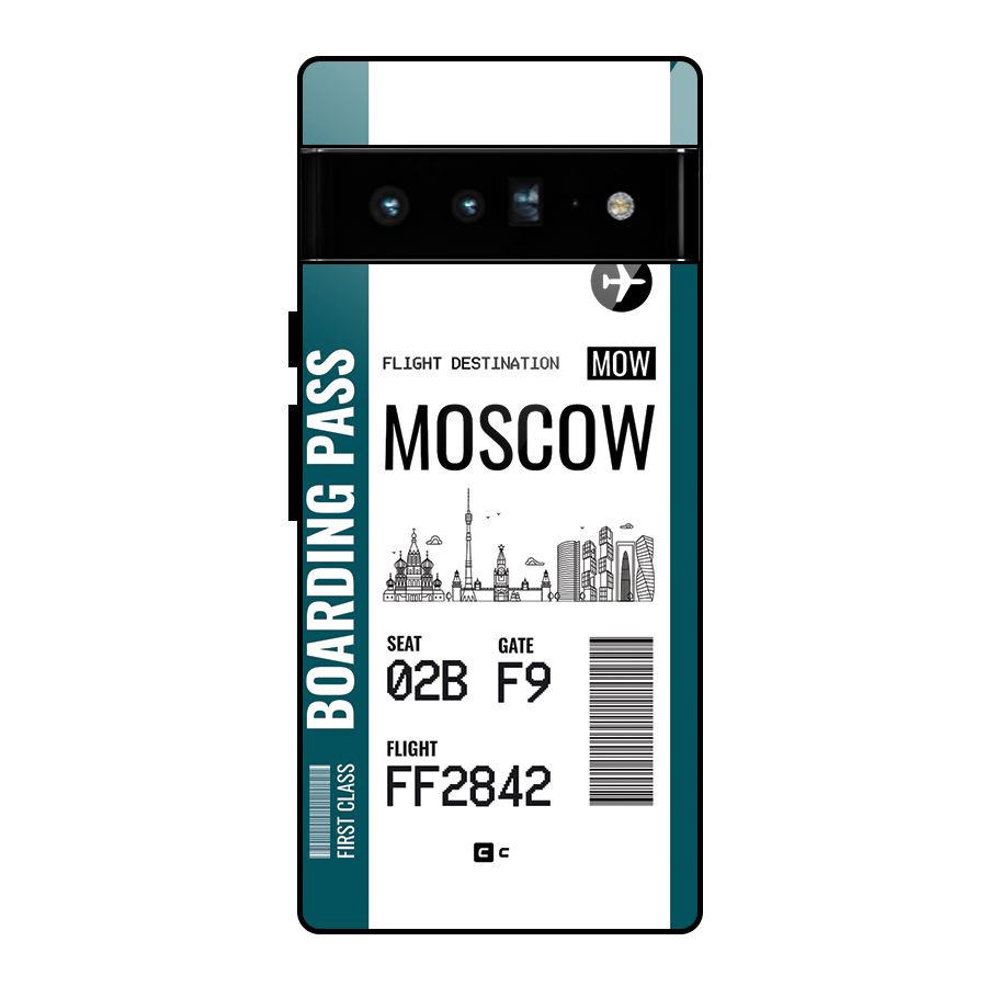 Moscow Boarding Pass Glass Back Case for Google Pixel 6 Pro