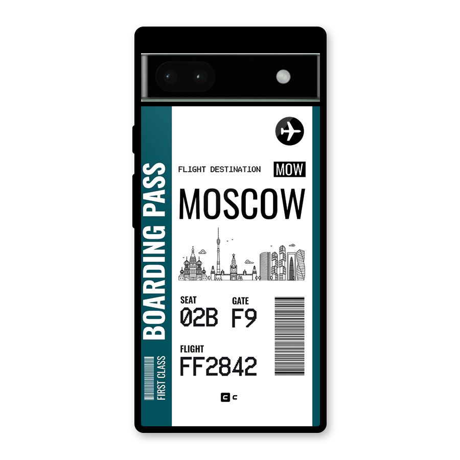 Moscow Boarding Pass Glass Back Case for Google Pixel 6a