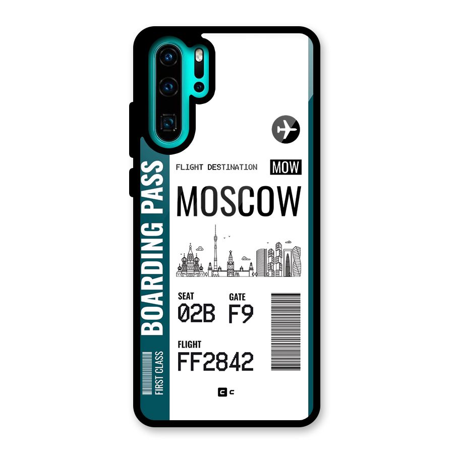 Moscow Boarding Pass Glass Back Case for Huawei P30 Pro