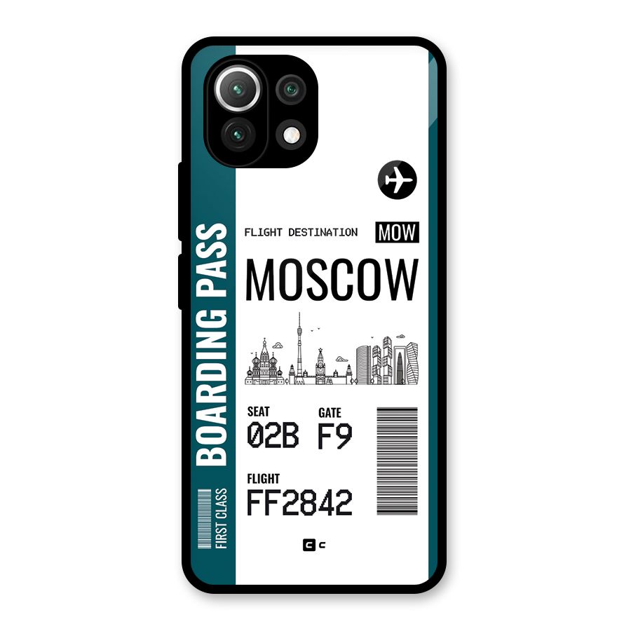 Moscow Boarding Pass Glass Back Case for Mi 11 Lite