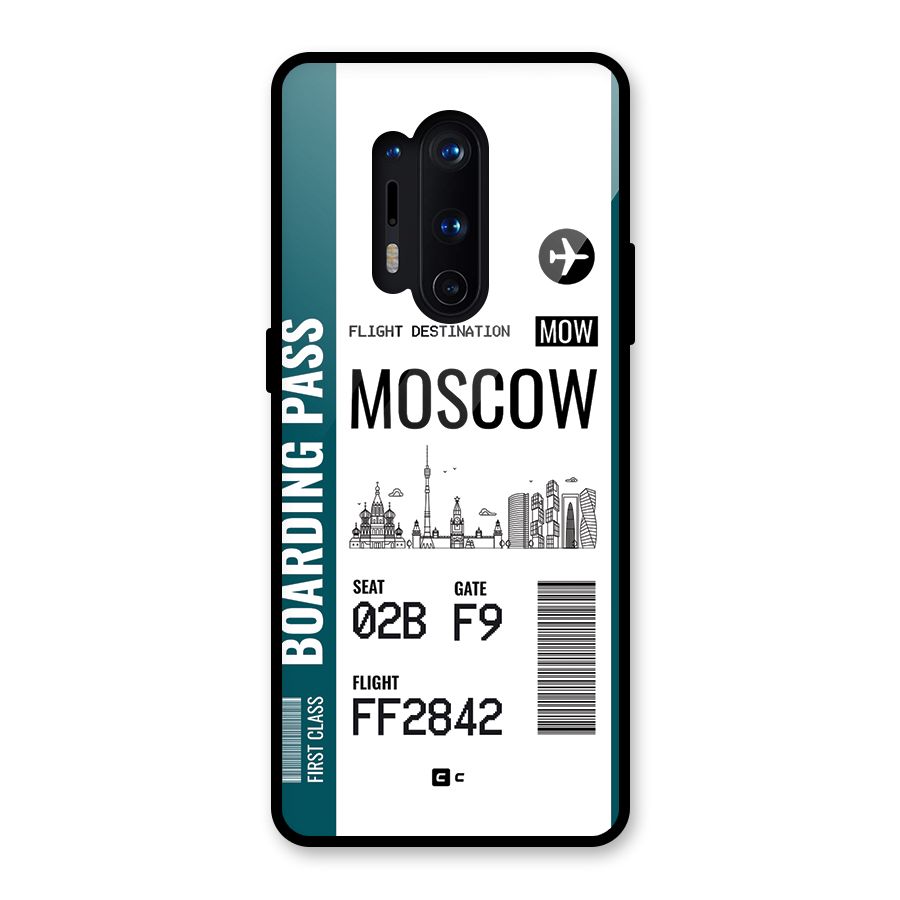 Moscow Boarding Pass Glass Back Case for OnePlus 8 Pro