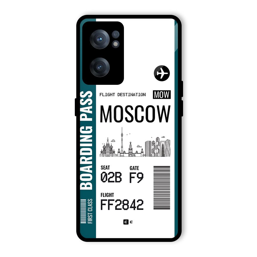 Moscow Boarding Pass Glass Back Case for OnePlus Nord CE 2 5G