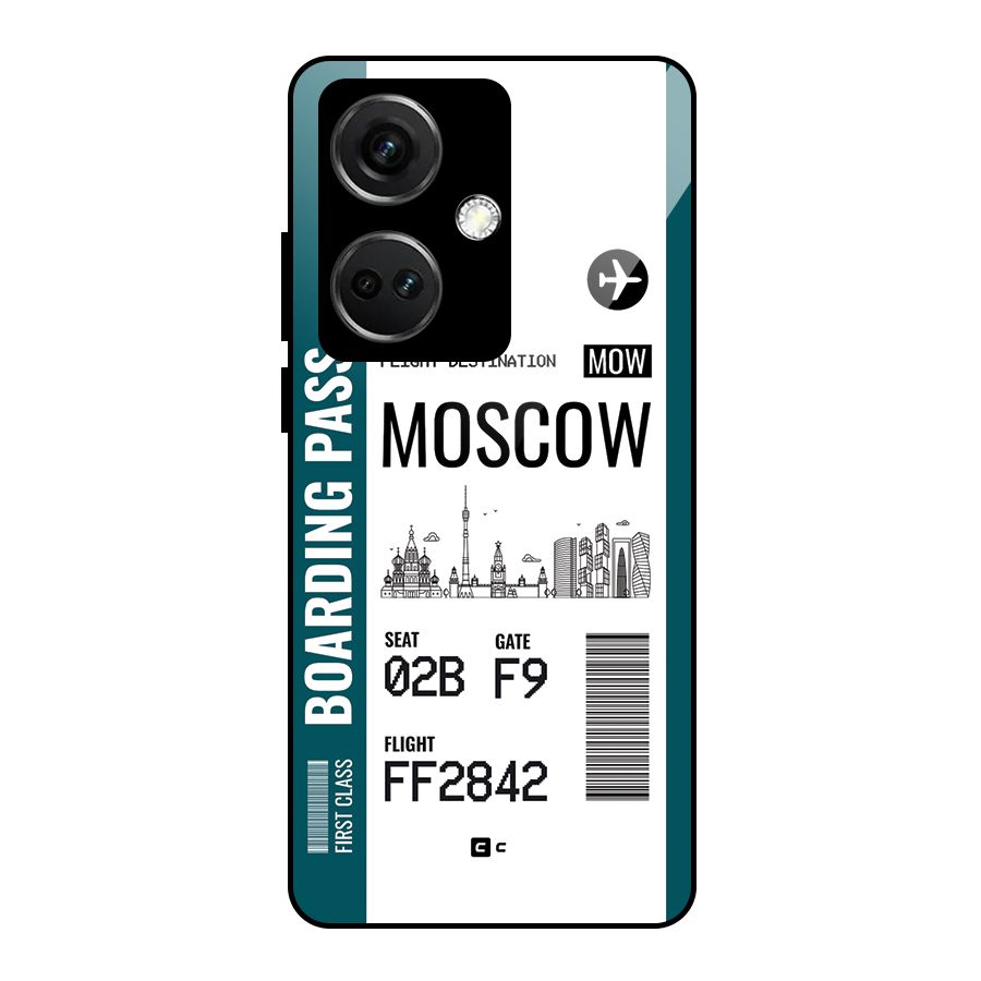 Moscow Boarding Pass Glass Back Case for OnePlus Nord CE 3 5G