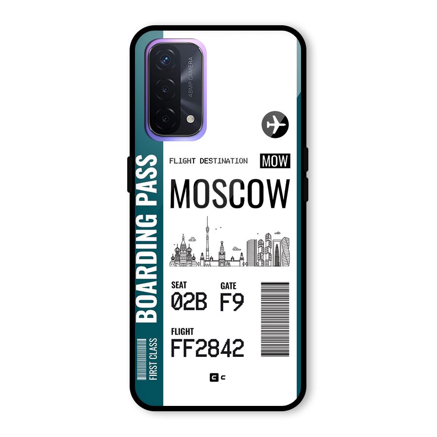 Moscow Boarding Pass Glass Back Case for Oppo A74 5G