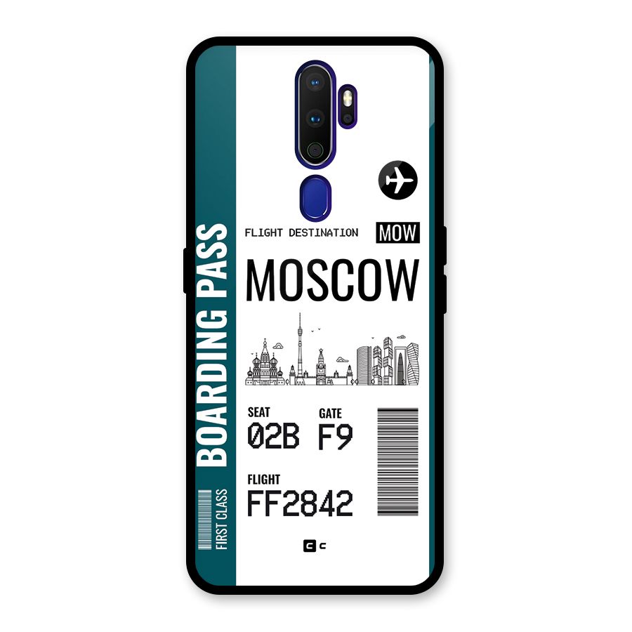 Moscow Boarding Pass Glass Back Case for Oppo A9 (2020)