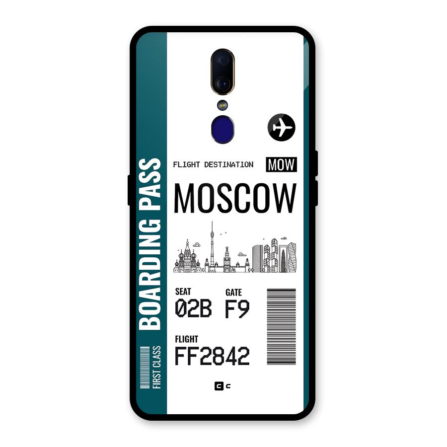 Moscow Boarding Pass Glass Back Case for Oppo F11
