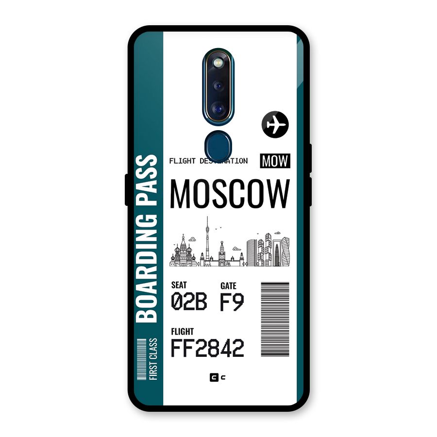 Moscow Boarding Pass Glass Back Case for Oppo F11 Pro