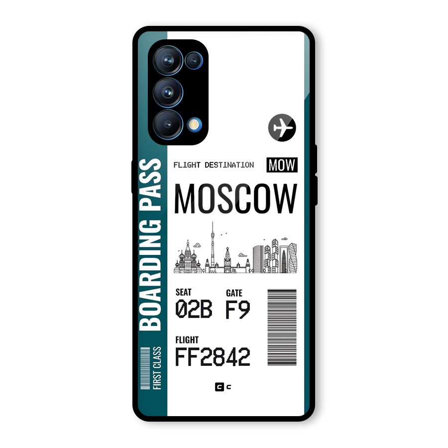 Moscow Boarding Pass Glass Back Case for Oppo Reno5 Pro 5G