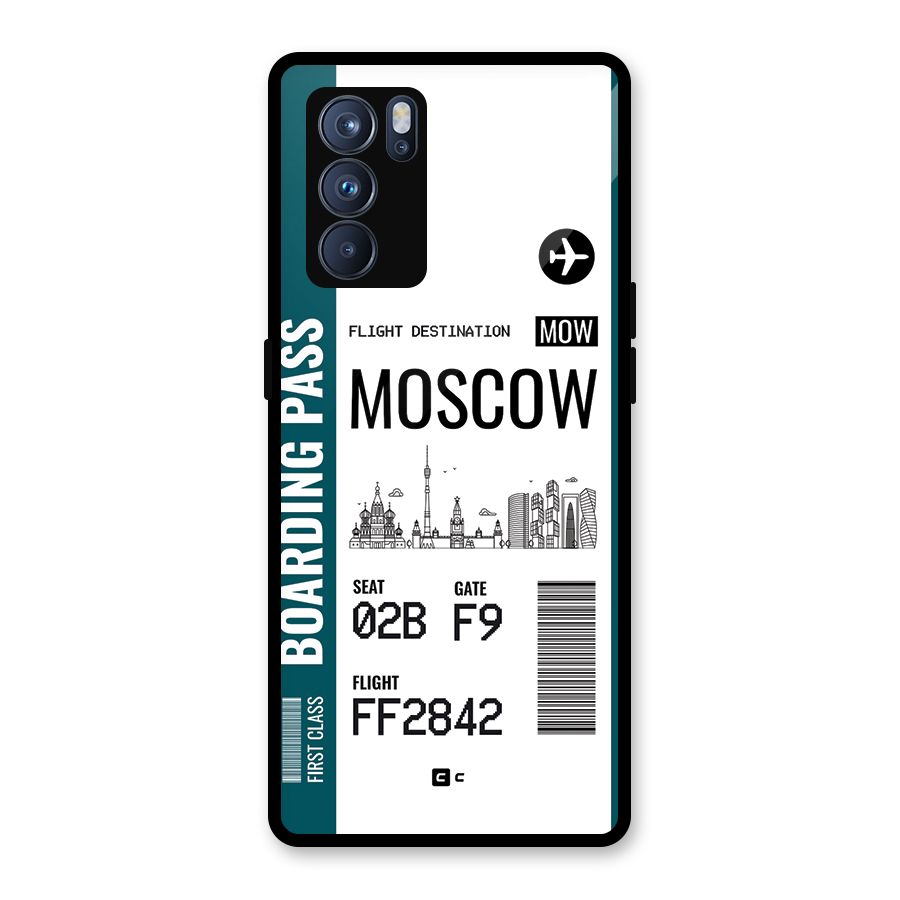Moscow Boarding Pass Glass Back Case for Oppo Reno6 Pro 5G