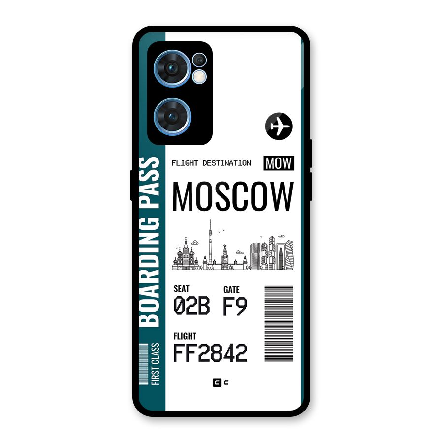 Moscow Boarding Pass Glass Back Case for Oppo Reno7 5G