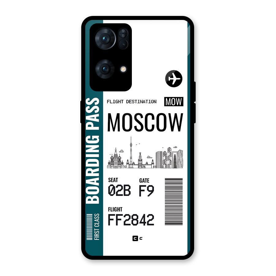 Moscow Boarding Pass Glass Back Case for Oppo Reno7 Pro 5G