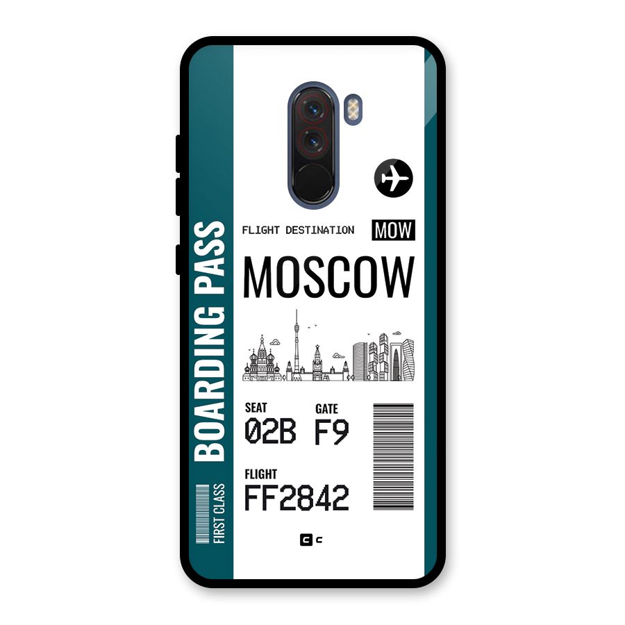 Moscow Boarding Pass Glass Back Case for Poco F1