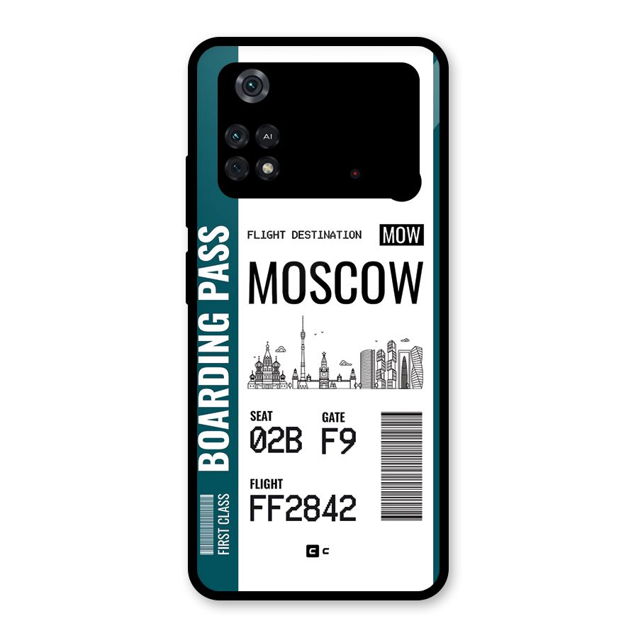 Moscow Boarding Pass Glass Back Case for Poco M4 Pro 4G