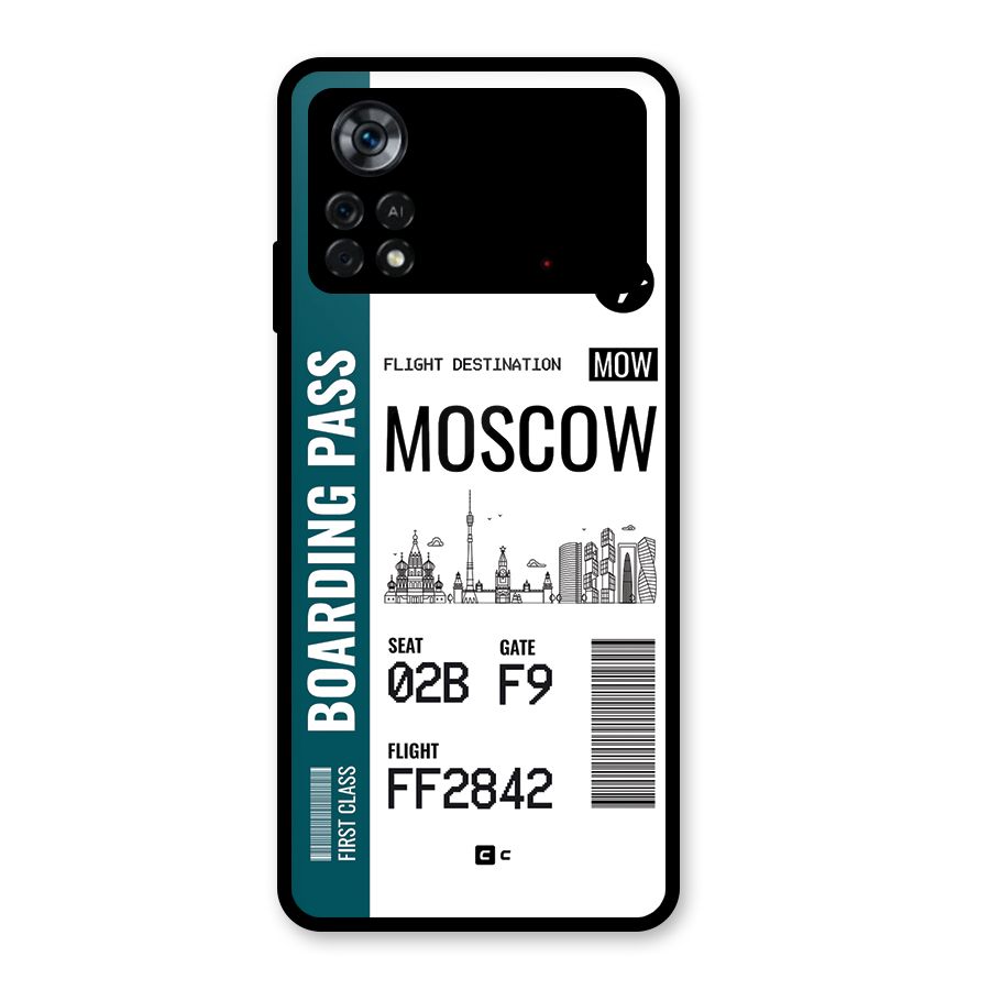 Moscow Boarding Pass Glass Back Case for Poco X4 Pro 5G