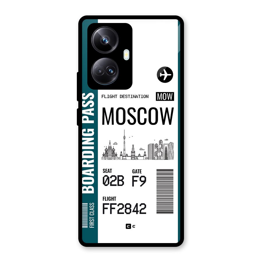 Moscow Boarding Pass Glass Back Case for Realme 10 Pro Plus