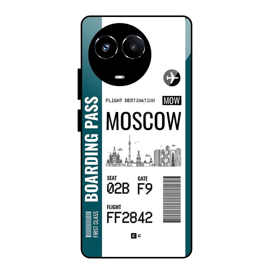 Moscow Boarding Pass Glass Back Case for Realme 11X