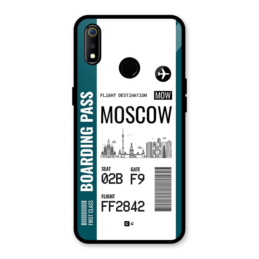 Moscow Boarding Pass Glass Back Case for Realme 3i