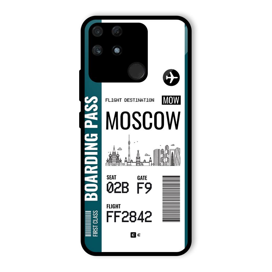 Moscow Boarding Pass Glass Back Case for Realme Narzo 50A