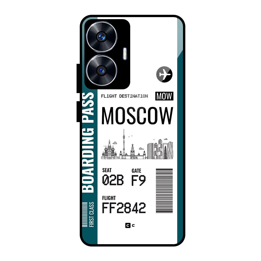 Moscow Boarding Pass Glass Back Case for Realme Narzo N55