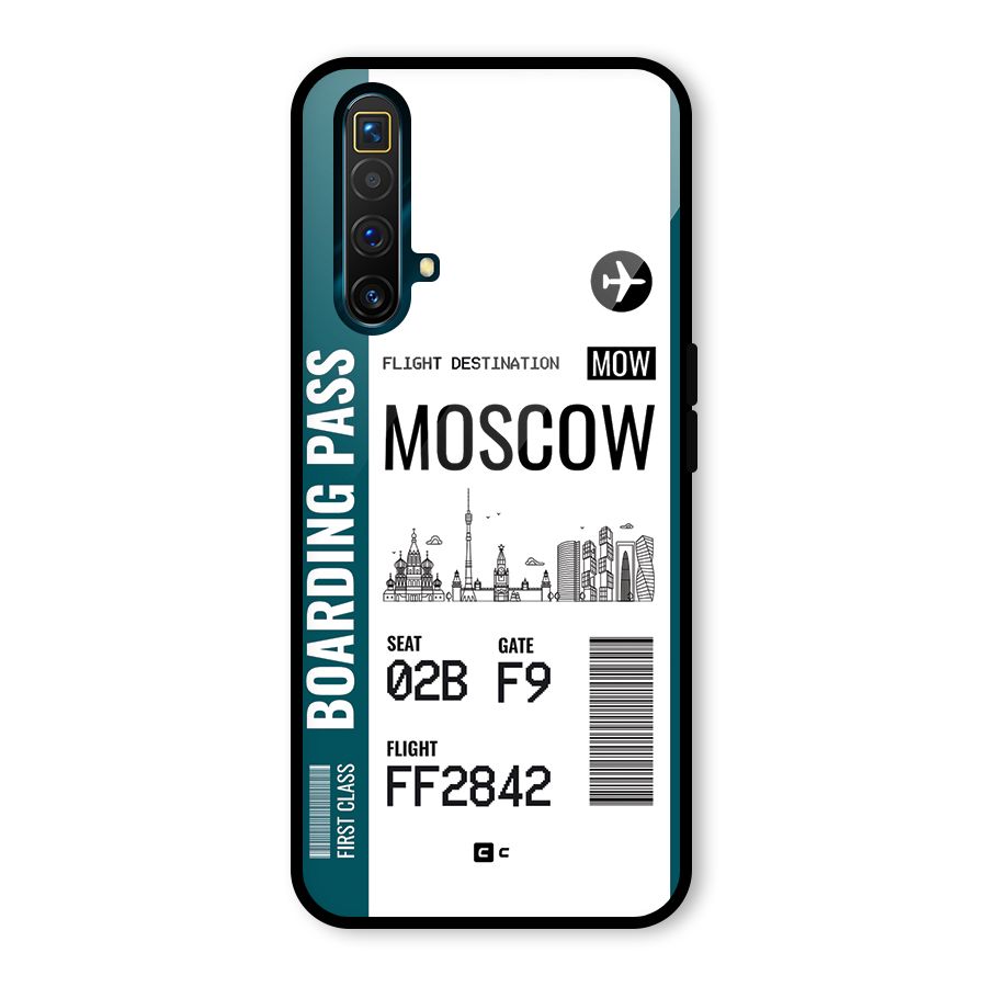 Moscow Boarding Pass Glass Back Case for Realme X3