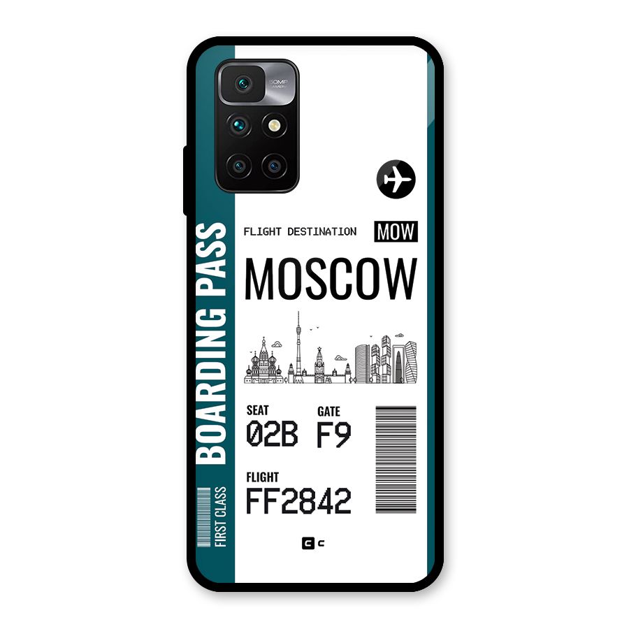 Moscow Boarding Pass Glass Back Case for Redmi 10 Prime