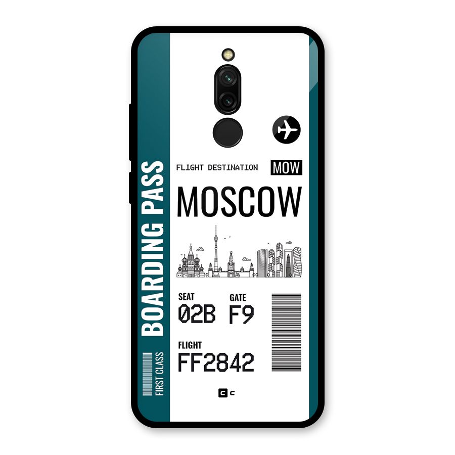 Moscow Boarding Pass Glass Back Case for Redmi 8