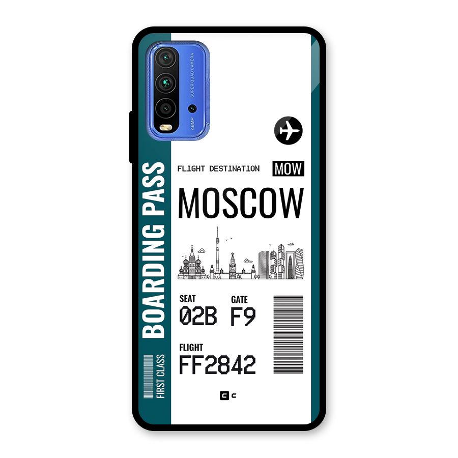 Moscow Boarding Pass Glass Back Case for Redmi 9 Power