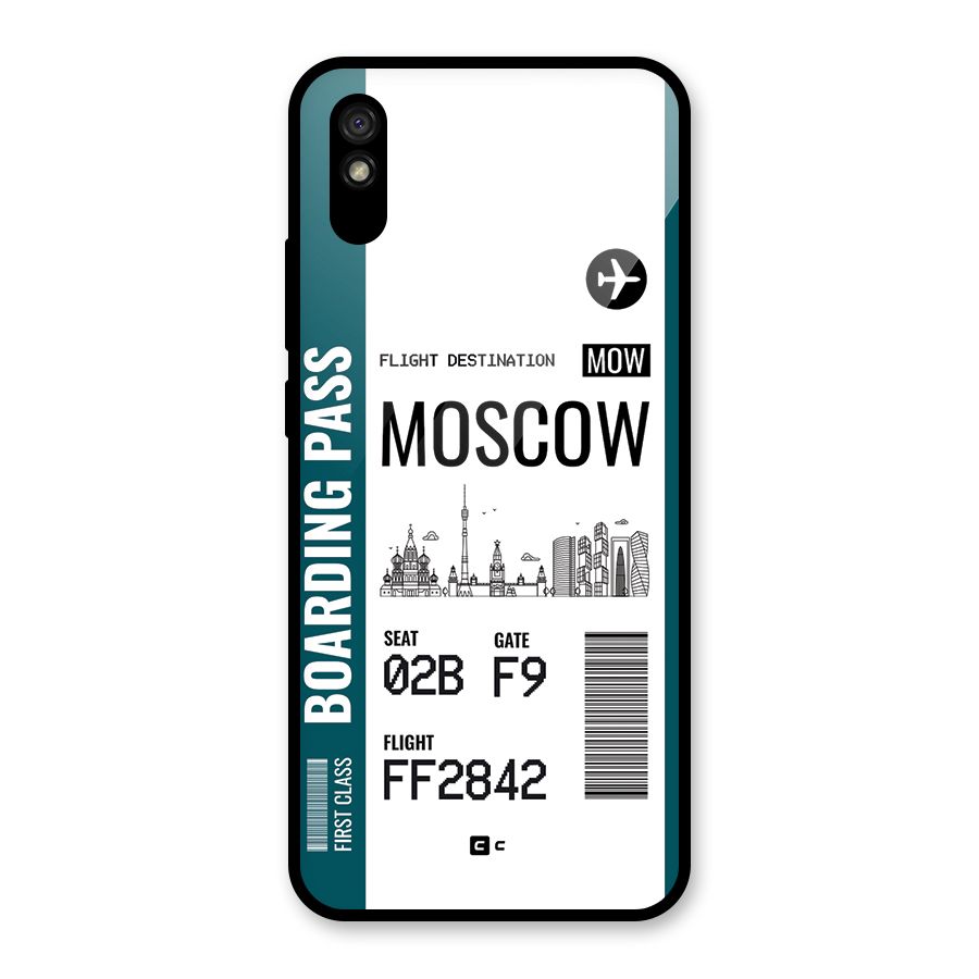 Moscow Boarding Pass Glass Back Case for Redmi 9i