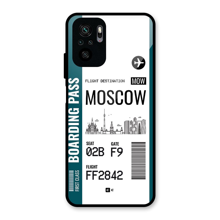 Moscow Boarding Pass Glass Back Case for Redmi Note 10S