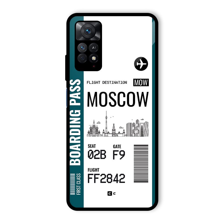Moscow Boarding Pass Glass Back Case for Redmi Note 11 Pro