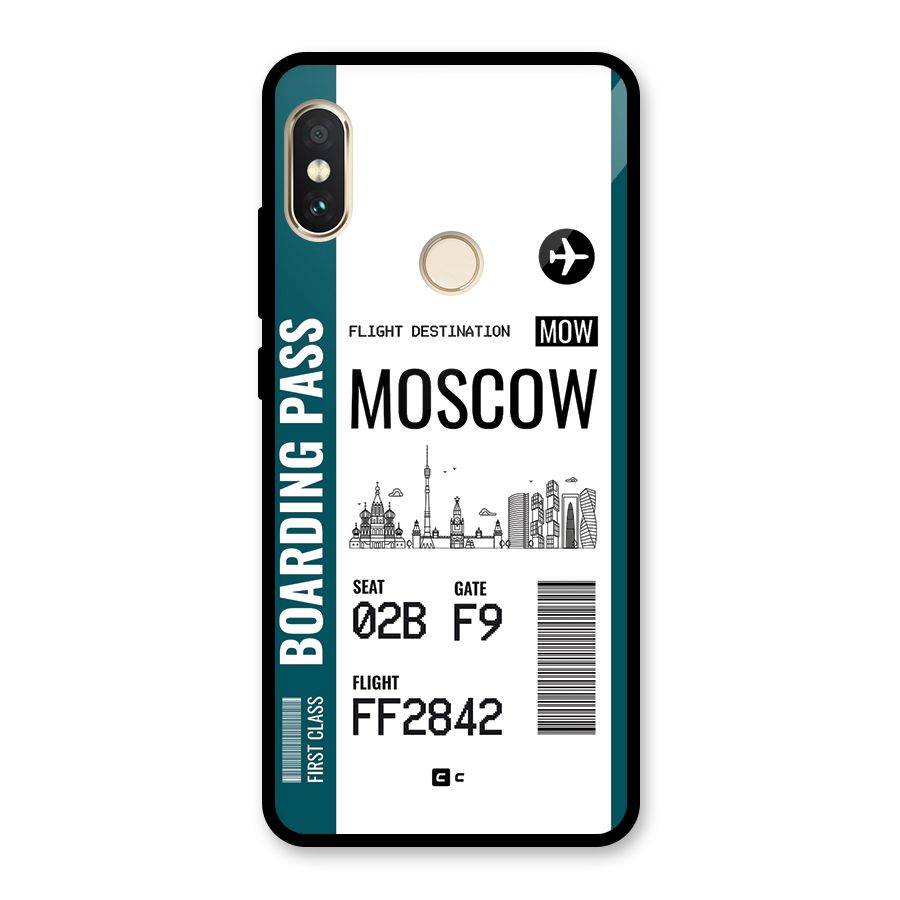 Moscow Boarding Pass Glass Back Case for Redmi Note 5 Pro