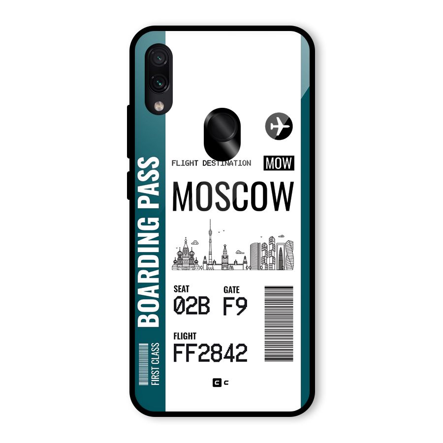 Moscow Boarding Pass Glass Back Case for Redmi Note 7 Pro