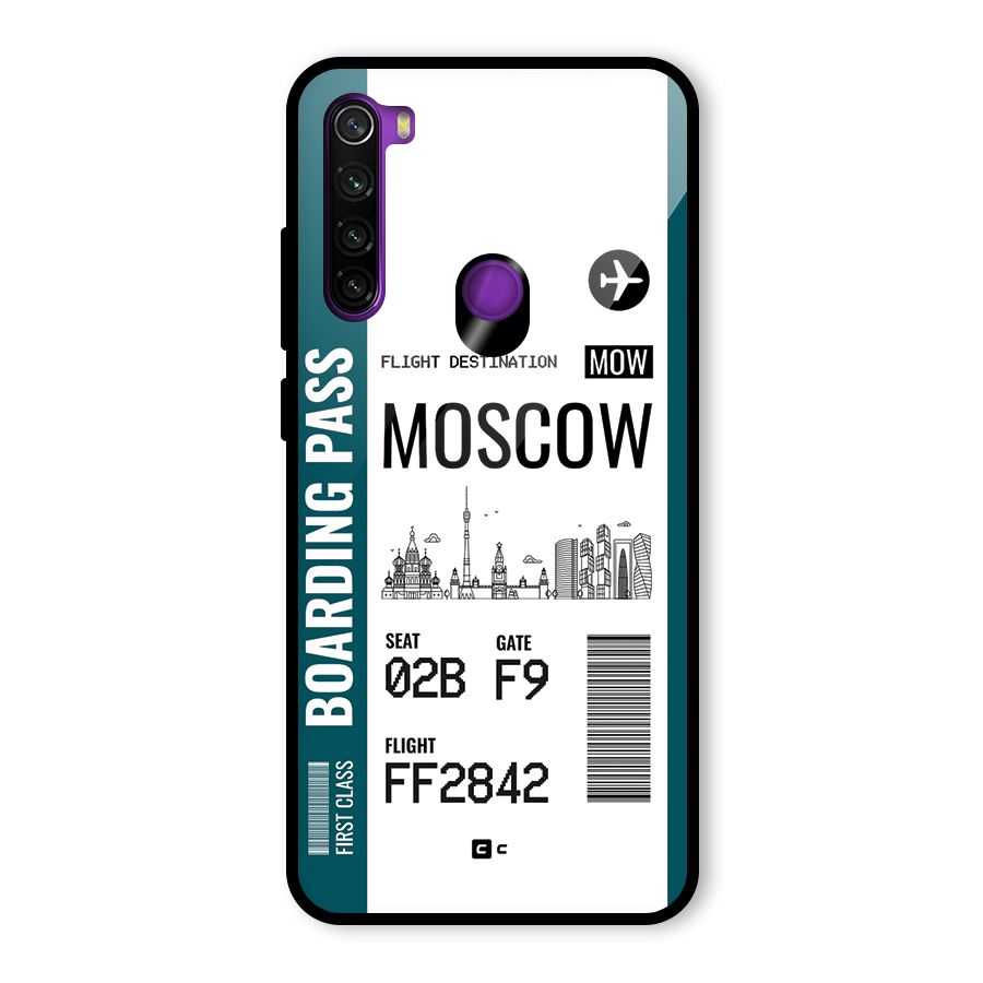 Moscow Boarding Pass Glass Back Case for Redmi Note 8