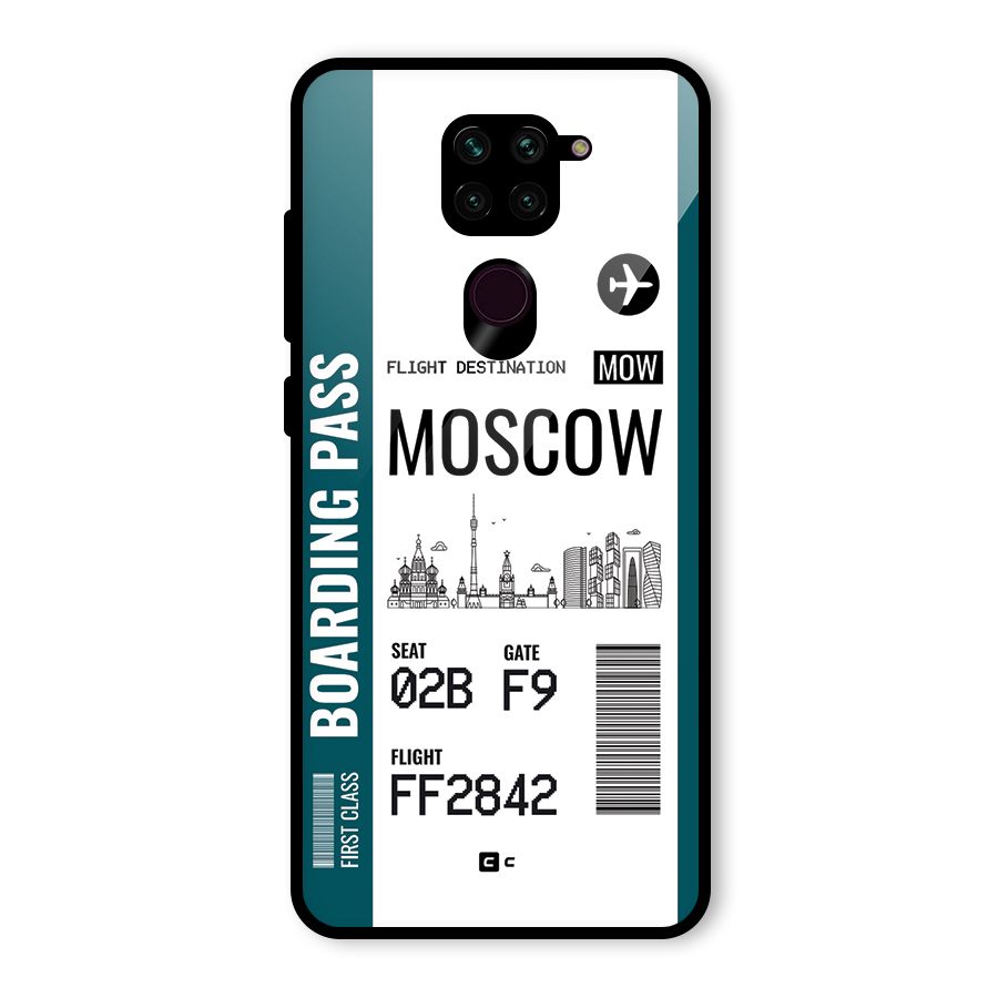 Moscow Boarding Pass Glass Back Case for Redmi Note 9