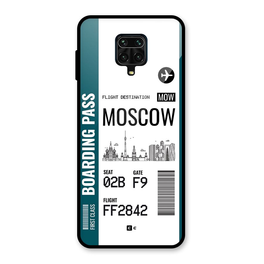 Moscow Boarding Pass Glass Back Case for Redmi Note 9 Pro