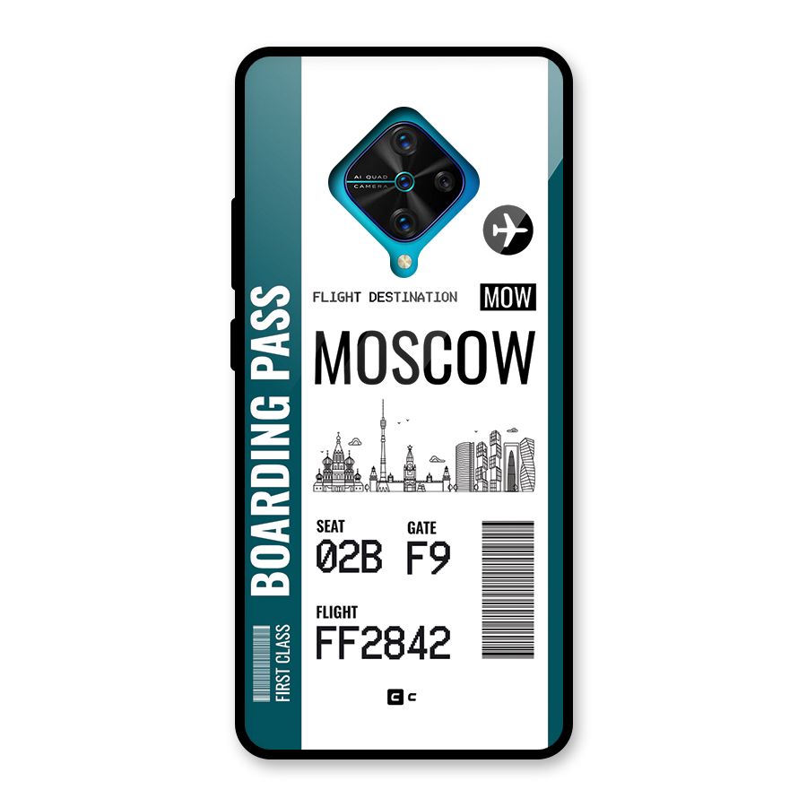 Moscow Boarding Pass Glass Back Case for Vivo S1 Pro
