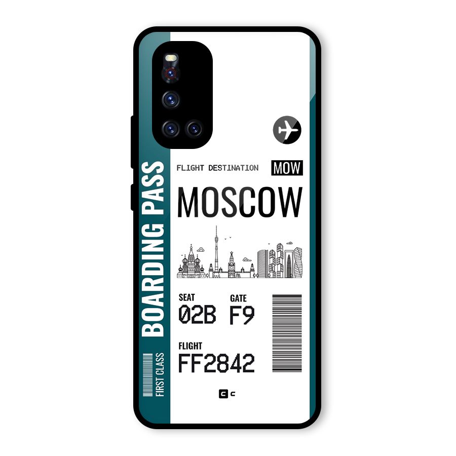 Moscow Boarding Pass Glass Back Case for Vivo V19