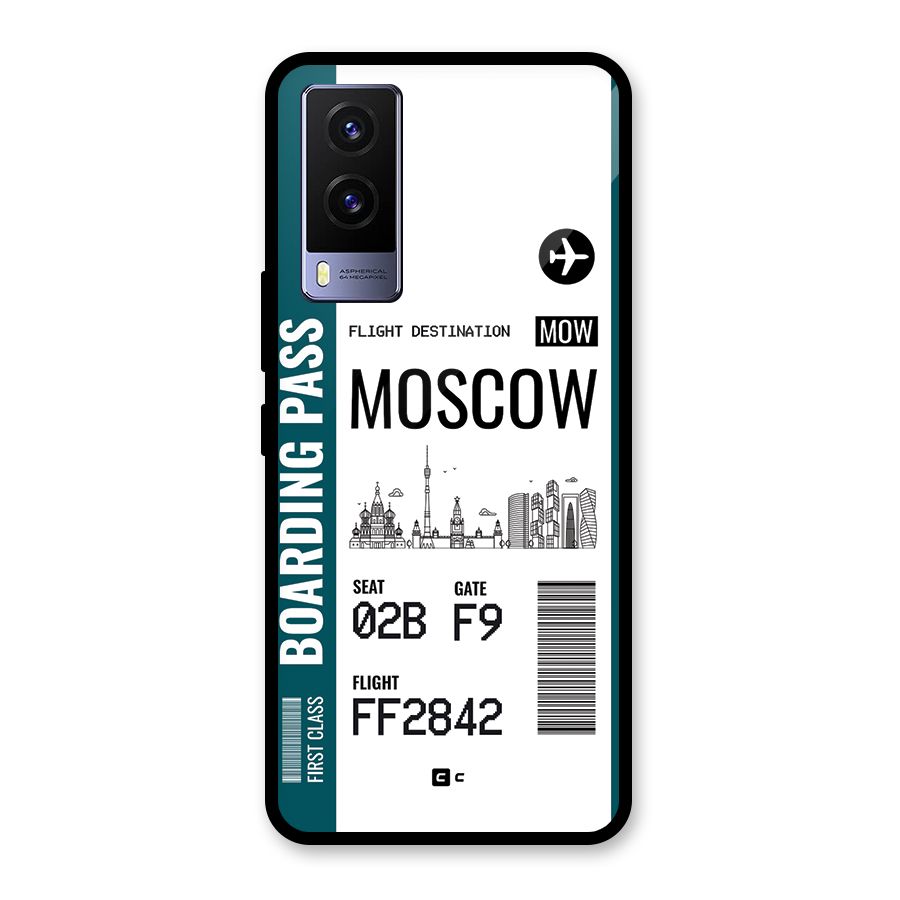 Moscow Boarding Pass Glass Back Case for Vivo V21e 5G