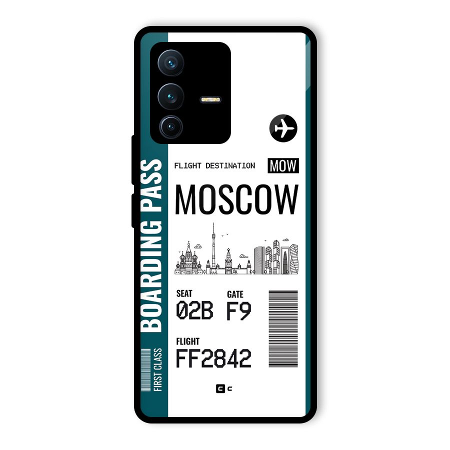 Moscow Boarding Pass Glass Back Case for Vivo V23 Pro